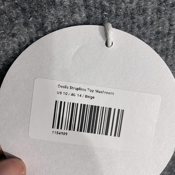 Princess Polly Tube Top 10 Large Mushroom Tan Strapless Cecile Textured NWT - Picture 9 of 14